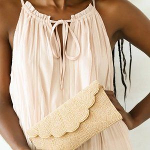 Junipero Champagne Beaded Clutch